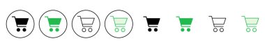 Alışveriş ikonu seti. Alışveriş arabası ikonu. Trolley simge vektörü