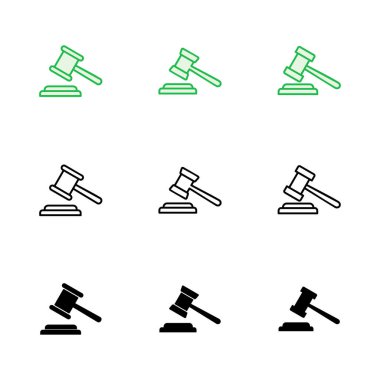Gavel simgesi hazır. Yargıç Tokmak ikon vektörü. Kanun simgesi vektörü. Açık arttırma çekici
