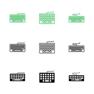 Klavye simgesi ayarlandı. Klavye vektör sembolü