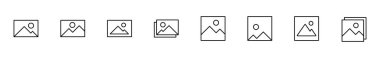 Resim simgesi seti. fotoğraf galerisi simgesi