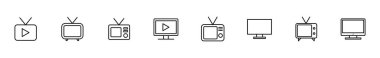 Televizyon ikonu ayarlandı. televizyon simgesi vektörü