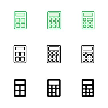 Hesap makinesi simgesi seti. Hesap makinesi simgesi. hesap makinesi vektörü
