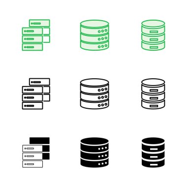 Veritabanı simgesi seti. veritabanı vektörü simgesi