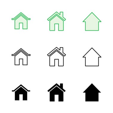 Ev simgesi seti. Ev simgesi vektörü