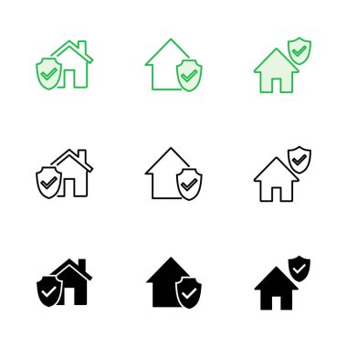 Ev sigortası ikonu. ev koruma simgesi.