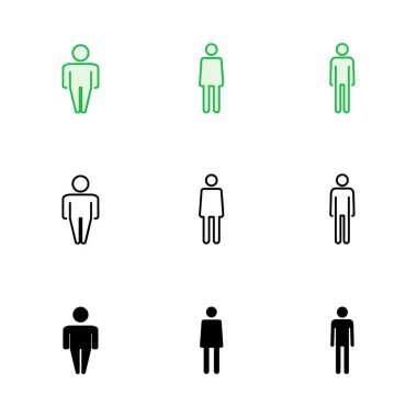 Erkek simgesi seti. Erkek ikon vektörü. insan sembolü
