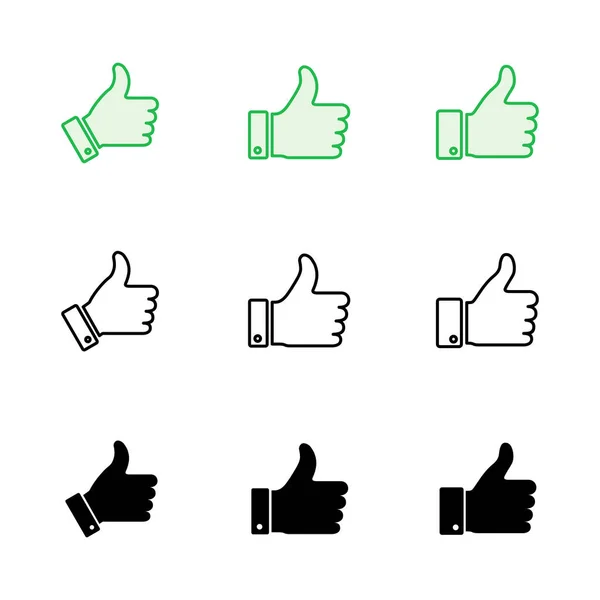 stock vector Thumbs up icon set. Hand like. Like icon vector. 