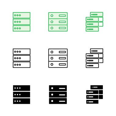 Veritabanı simgesi seti. veritabanı vektörü simgesi