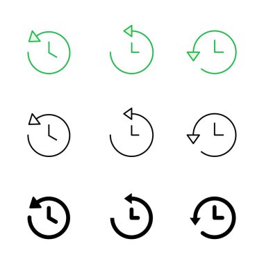 Tarih simgesi seti. son olay geçmişi