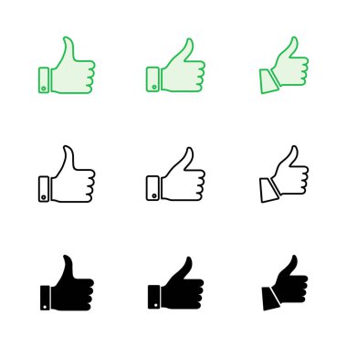 İkona seti. El gibi. Simge vektörü gibi. 