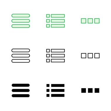 Menü Simgesi ayarlandı. Web menü simgesi. Hamburger menüsü sembolü