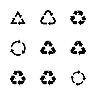 Geri dönüşüm simgesi seti. Vektör simgesi geri dönüşümü.
