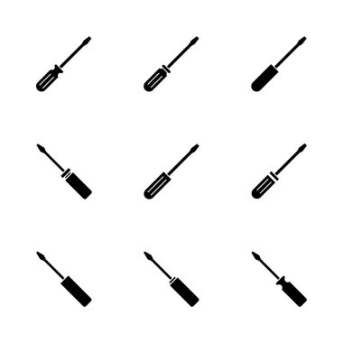 Tornavida simgesi seti. araçlar simgesi vektörü