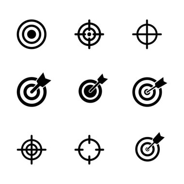 Hedef simgesi ayarlandı. hedef simge vektörü. hedef pazarlama simgesi vektörü
