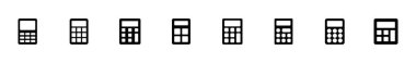 Hesap makinesi simgesi seti. Hesap makinesi simgesi. hesap makinesi vektörü