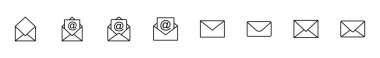Posta simgesi seti. e- posta simgesi vektörü. E- posta simgesi. Zarf illüstrasyonu