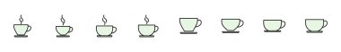 Kahve fincanı ikonu seti. Bir kahve ikonu vektörünü kap.