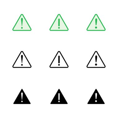 Ünlem tehlike işareti. Dikkat işareti simgesi ayarlandı. Tehlike uyarısı işareti