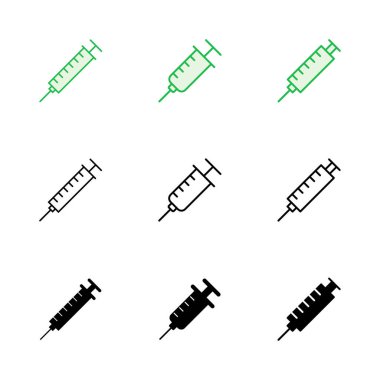 Şırınga ikonu hazır. enjeksiyon simgesi vektörü.