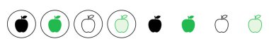 Elma simgesi seti. Elma vektör simgesi. Web tasarımınız için elma sembolleri.