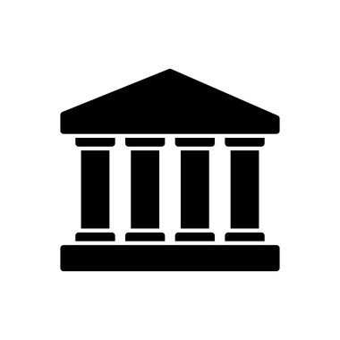 Banka simgesi vektörü. Banka vektör simgesi, müze, üniversite