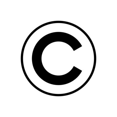 Telif hakkı simgesi vektörü. telif hakkı sembolleri