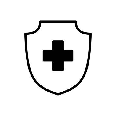 Sağlık sigortası ikonu vektörü. Sigorta sağlık belgesi simgesi