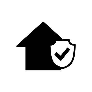 Ev sigortası ikonu vektörü. ev koruma simgesi.