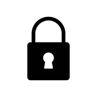 Simge vektörünü kilitle. Asma kilit ikon vektörü. Şifreleme simgesi. Güvenlik sembolü