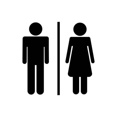 Tuvalet ikonu vektörü. Tuvalet ikon vektörü. Banyo tabelası. wc, tuvalet