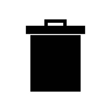 Çöp simgesi vektörü. Çöp kutusu simgesi. Simge vektörünü sil. çöp