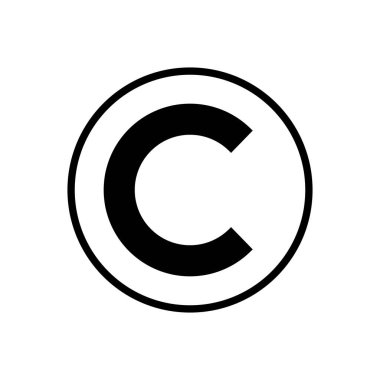 Telif hakkı simgesi vektörü. telif hakkı sembolleri