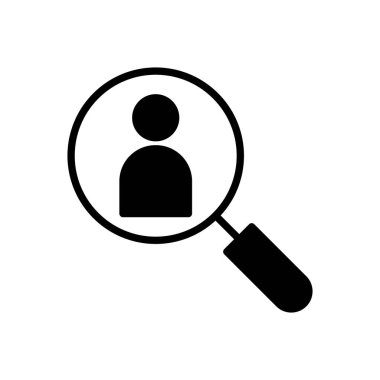 Simge vektörü işe alınıyor. Arama işi boşluk simgesi. İnsan kaynakları konsepti. İşe alım.