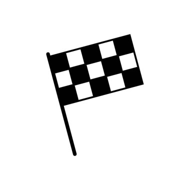 Yarış bayrağı ikonu vektörü. Yarış bayrağı simgesi. Damalı yarış bayrağı simgesi