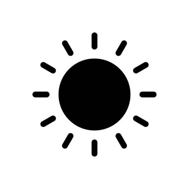 Güneş ikonu vektörü. Parlaklık Simgesi vektörü