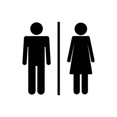 Tuvalet ikonu vektörü. Tuvalet ikon vektörü. Banyo tabelası. wc, tuvalet