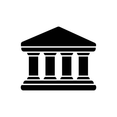 Banka simgesi vektörü. Banka vektör simgesi, müze, üniversite