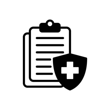 Tıbbi sigorta ikonu vektörü. sağlık sigortası simgesi