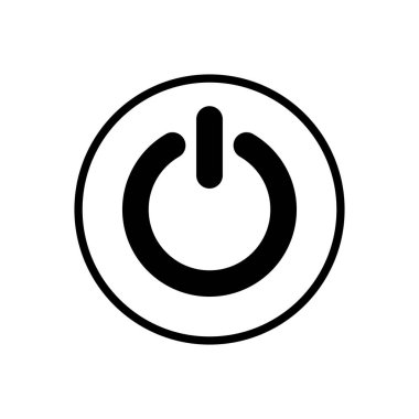 Güç simgesi vektörü. Güç Düğmesi Simgesi. Elektrik gücü.