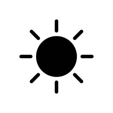 Güneş ikonu vektörü. Parlaklık Simgesi vektörü