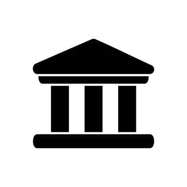 Banka simgesi vektörü. Banka vektör simgesi, müze, üniversite