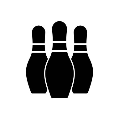 Bowling ikonu vektörü. Bowling topu ve iğne simgesi. Bowling lobutları