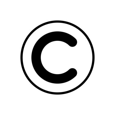 Telif hakkı simgesi vektörü. telif hakkı sembolleri