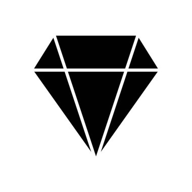 Elmas ikon vektörü. Elmas mücevher vektör simgesi.