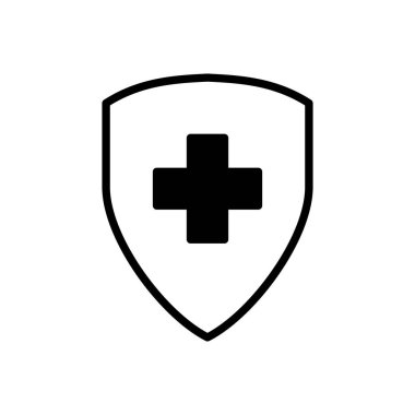 Sağlık sigortası ikonu vektörü. Sigorta sağlık belgesi simgesi