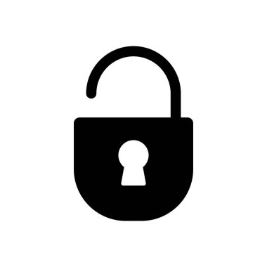 Simge vektörünü kilitle. Asma kilit ikon vektörü. Şifreleme simgesi. Güvenlik sembolü