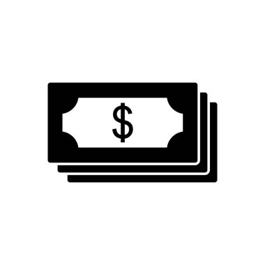 Para ikonu vektörü. Para vektörü simgesi. 