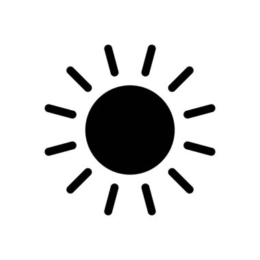 Güneş ikonu vektörü. Parlaklık Simgesi vektörü