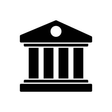 Banka simgesi vektörü. Banka vektör simgesi, müze, üniversite