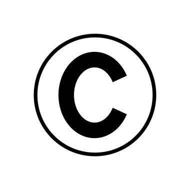 Telif hakkı simgesi vektörü. telif hakkı sembolleri